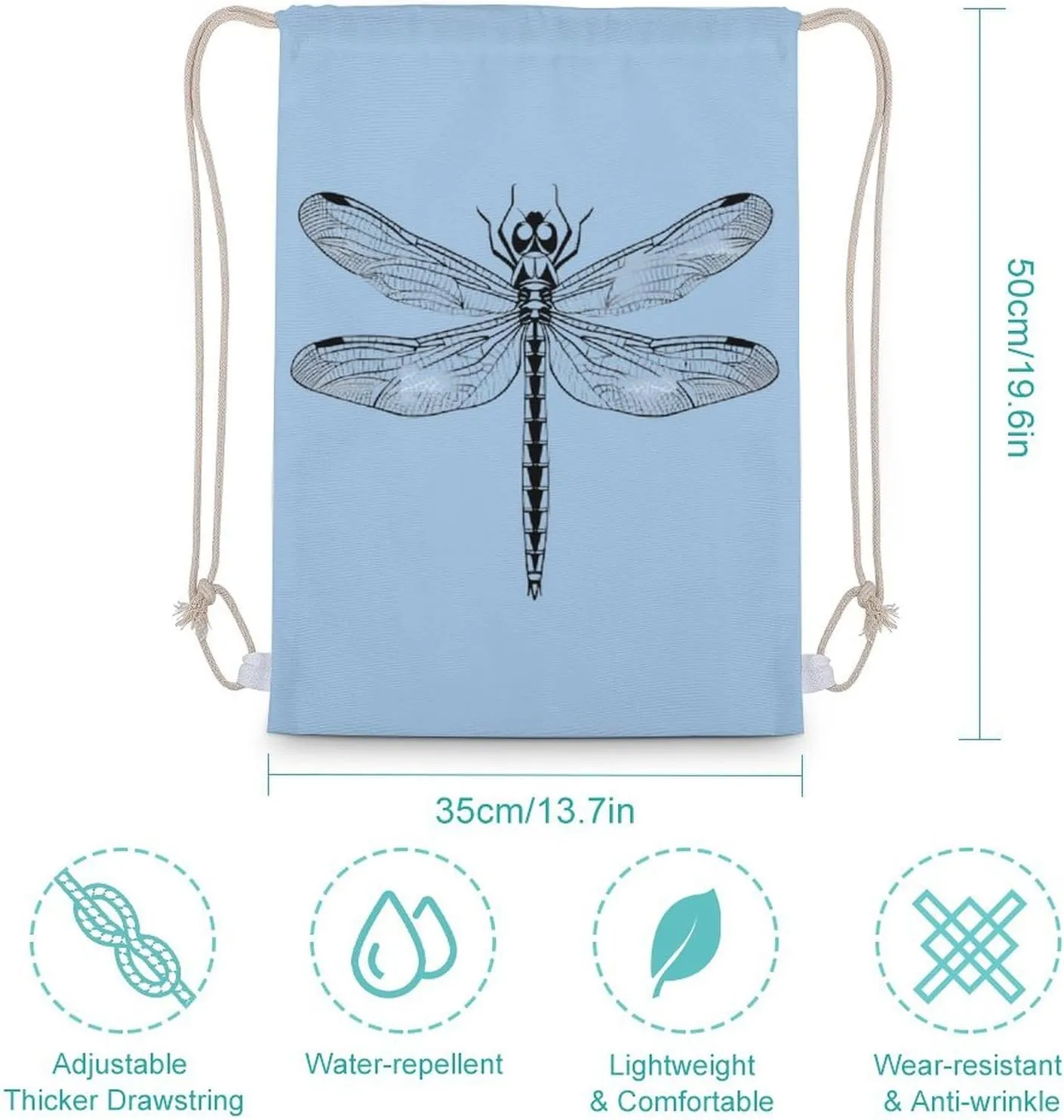 Tribal Dragonfly Drawstring Backpack Travel String Shoulder Bag Canvas Sport Sackpack for Gym Shopping Yoga