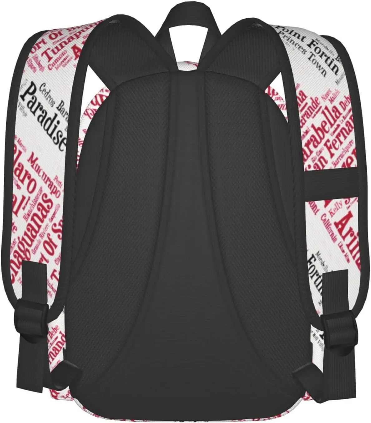 Trinidad Tobago Flag Cities Word Casual Backpack Large Capacity Travel Backpacks Laptop Daypack Commuter Rucksack Adjustable Strap Sports Bags for Hiking Biking