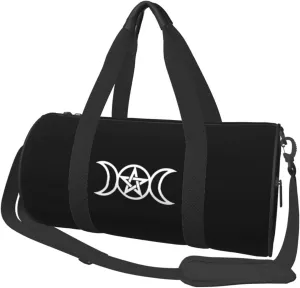 Triple Moon Pentacle Pagan Duffel Bag Unisex-Adult Gym Duffel Bag Workout Bag Drawstring Backpack Lightweight Carryon Gymbag For Men/Women
