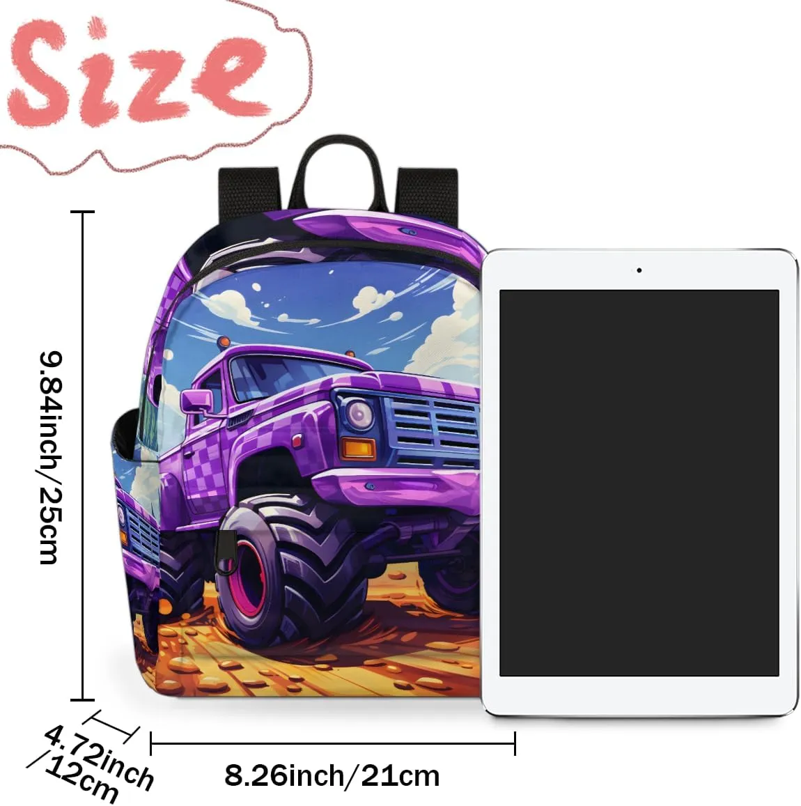 Truck Monster Car Mini Backpack Purse for Women Fashion Lightweight Small Daypack Ladies Travel Handbags Shoulder Bag