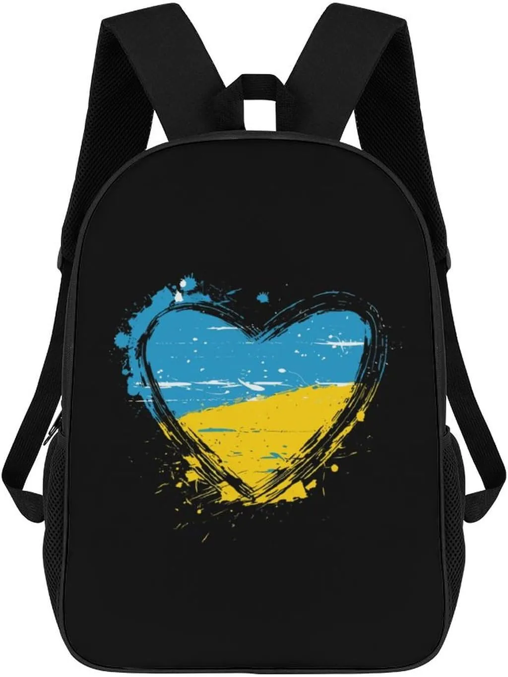 Ukraine Hear 17 Inches Unisex Laptop Backpack Lightweight Shoulder Bag Travel Daypack