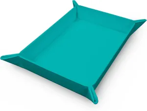 Ultra PRO - Vivid Magnetic Folding Dice Tray, Portable Compact Tabletop RPG Gaming Tool Accessory Durable Leatherette Foldable Dice Holder Mat - Teal