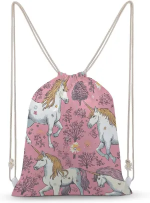 Unicorns Drawstring Backpack for Women Men Drawstring Bag for Travel Swimming Sports Gym Bag