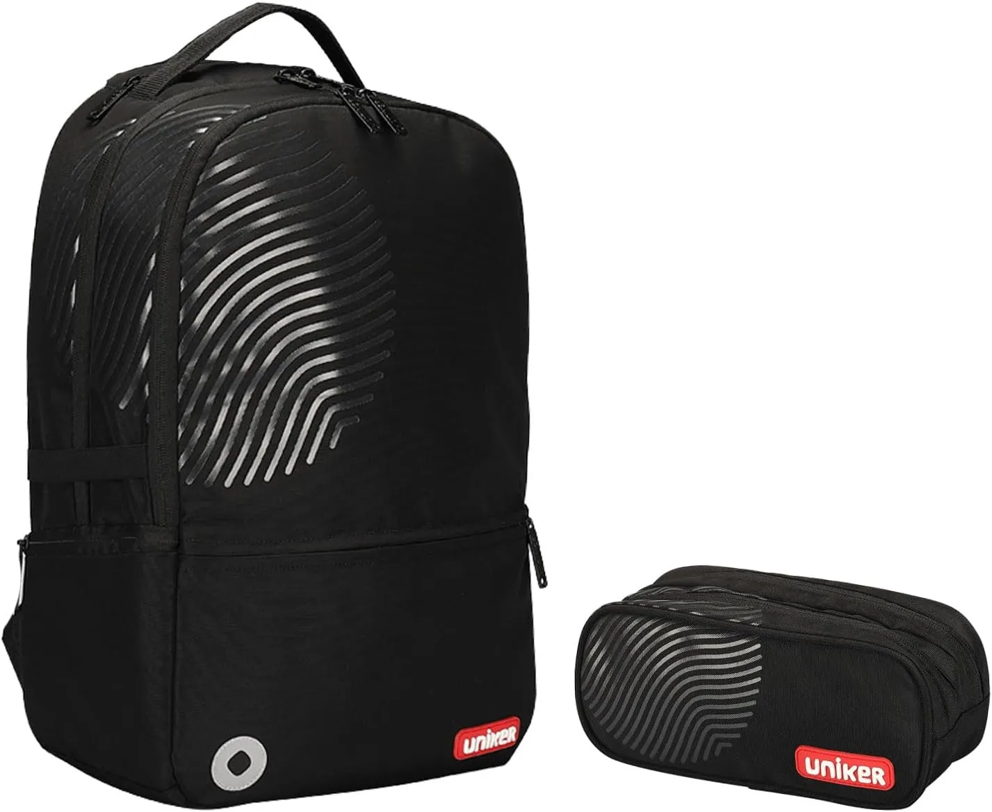 UNIKER Fashion 2 in 1 Backpack Set with Cosmetic Bag,Casual Daypack Women,Backpack and Carry-on 2pc set,Lightweight Travel Backpack,Laptop Backpack with with USB Port, Fingerprint‌