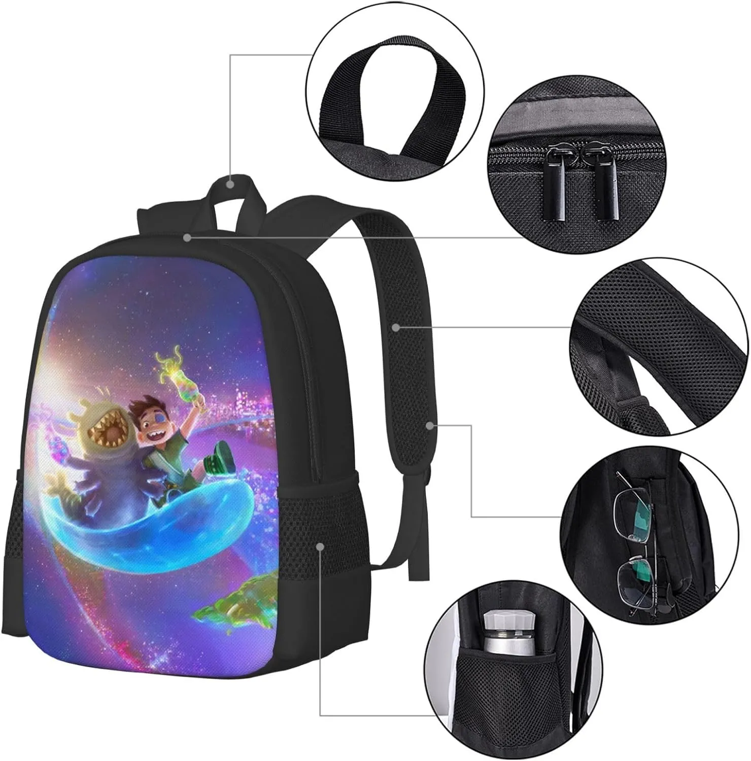 Unisex Novel Elio Backpacks Casual Lightweight Laptop backpack Fashion Primary Daypacks Bookbag For Daily travel, work, outings, Hiking