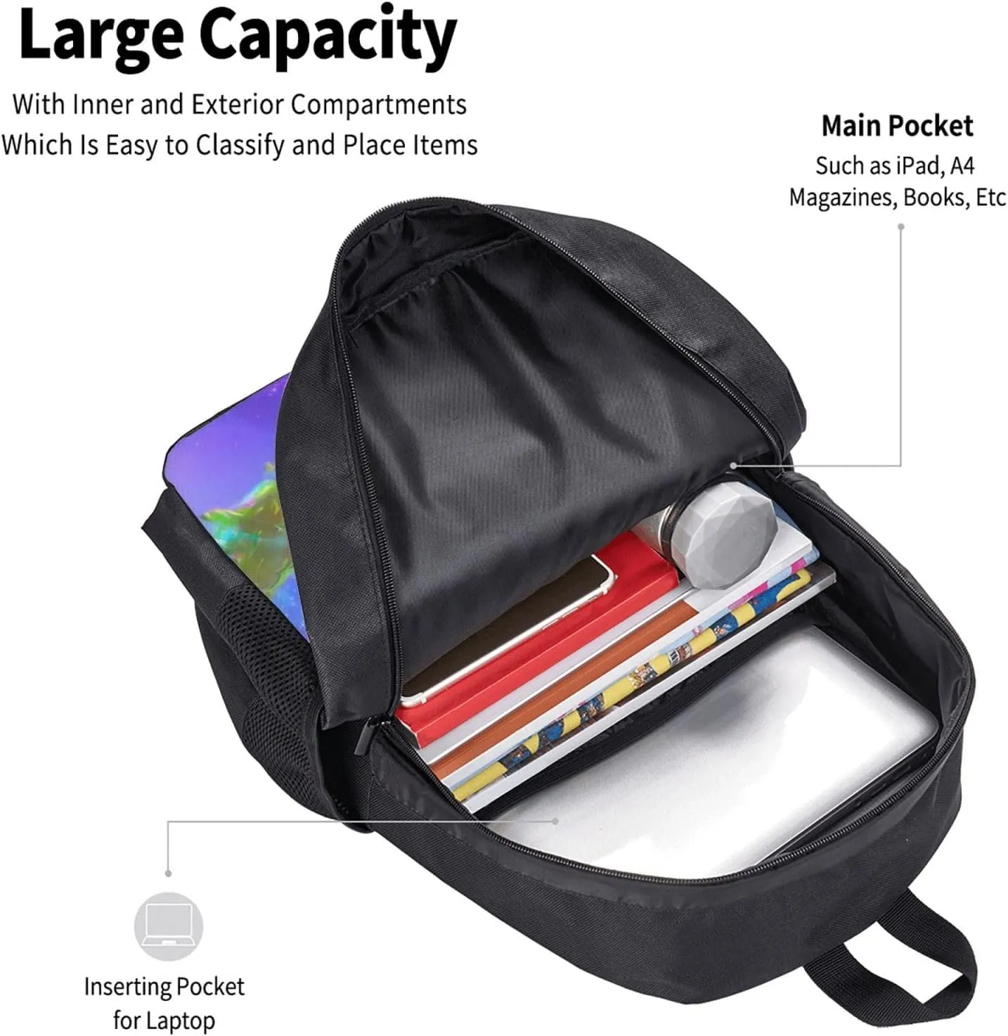 Unisex Novel Elio Backpacks Casual Lightweight Laptop backpack Fashion Primary Daypacks Bookbag For Daily travel, work, outings, Hiking