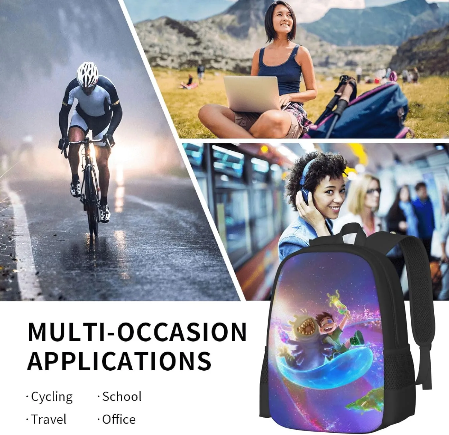 Unisex Novel Elio Backpacks Casual Lightweight Laptop backpack Fashion Primary Daypacks Bookbag For Daily travel, work, outings, Hiking
