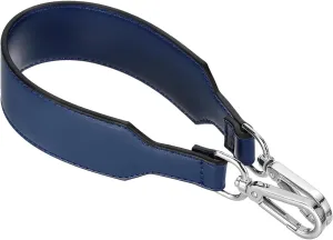 uxcell PU Leather Purse Handles Replacement Short Strap Clutch Bag Handle with Clasp for Handbag Cross Body Wallet Briefcase, 41x3.6cm, Blue Silver Buckle