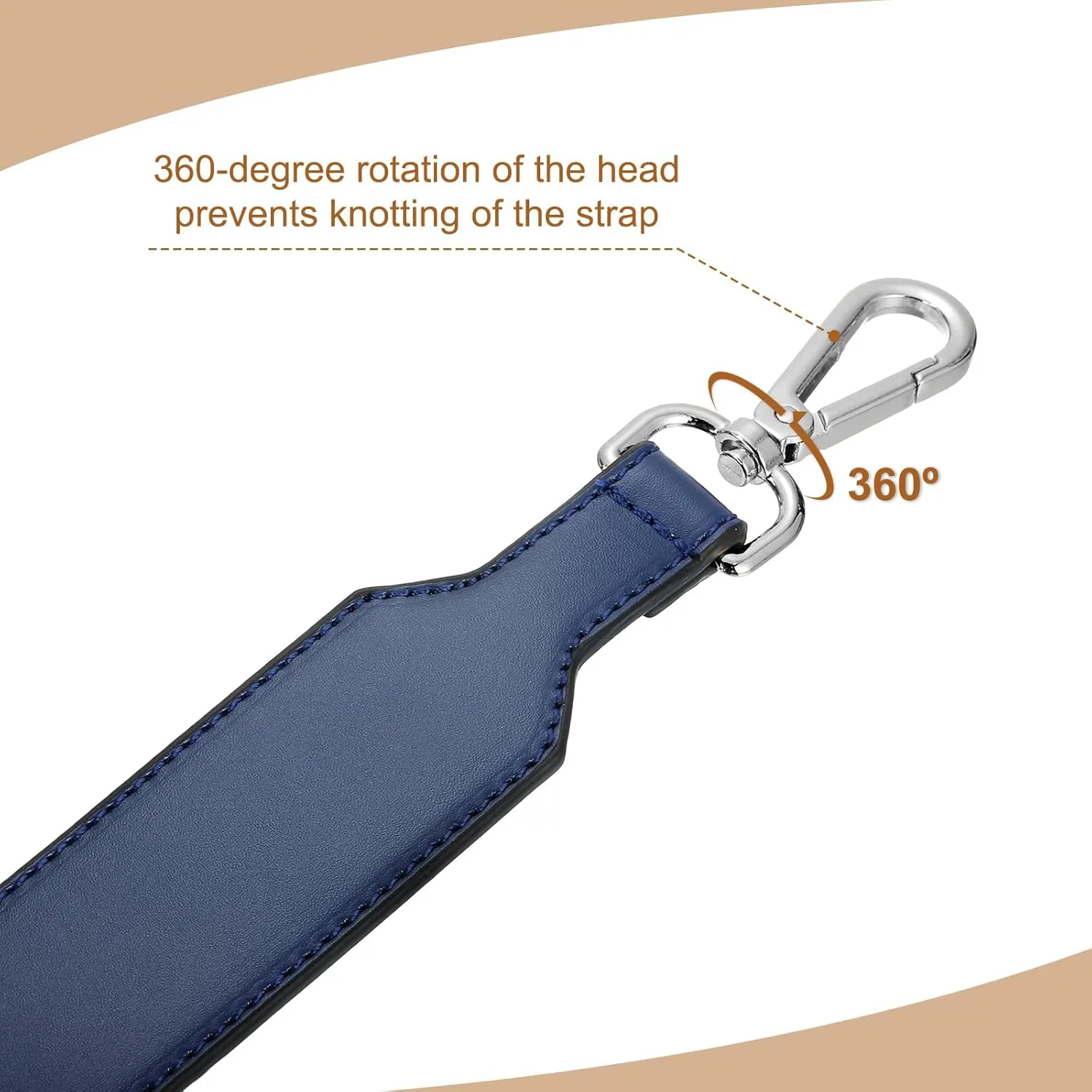 uxcell PU Leather Purse Handles Replacement Short Strap Clutch Bag Handle with Clasp for Handbag Cross Body Wallet Briefcase, 41x3.6cm, Blue Silver Buckle