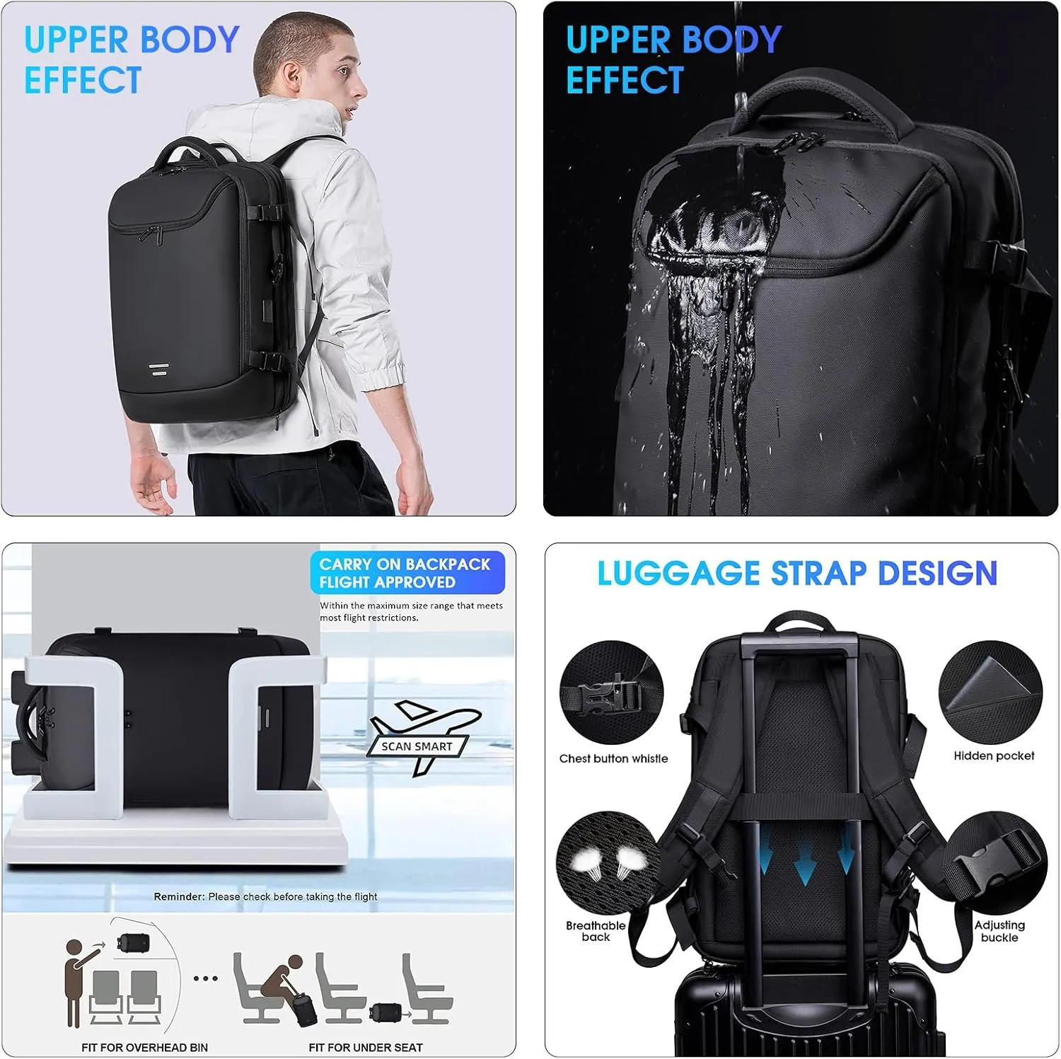 Vacuum Backpack,compression backpack for travel,50l Airback Backpack With Vacuum Seal,Business Back Pack,USB Charging Port bags Water Resistant Travel Backpack for Women & Men