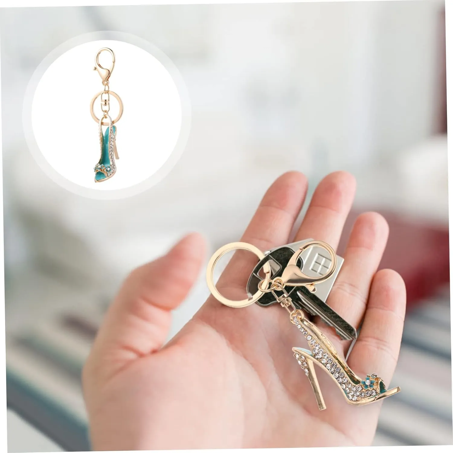 VALICLUD High Heels Keychain Pendant High Heel Key Ornament for Charm Wedding Women High Heels Rhinestone Heels