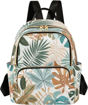 Vegetative Leaf Women Backpack Purse Fashion Ladies Shoulder Bag Casual College Travel Backpacks Bag Small