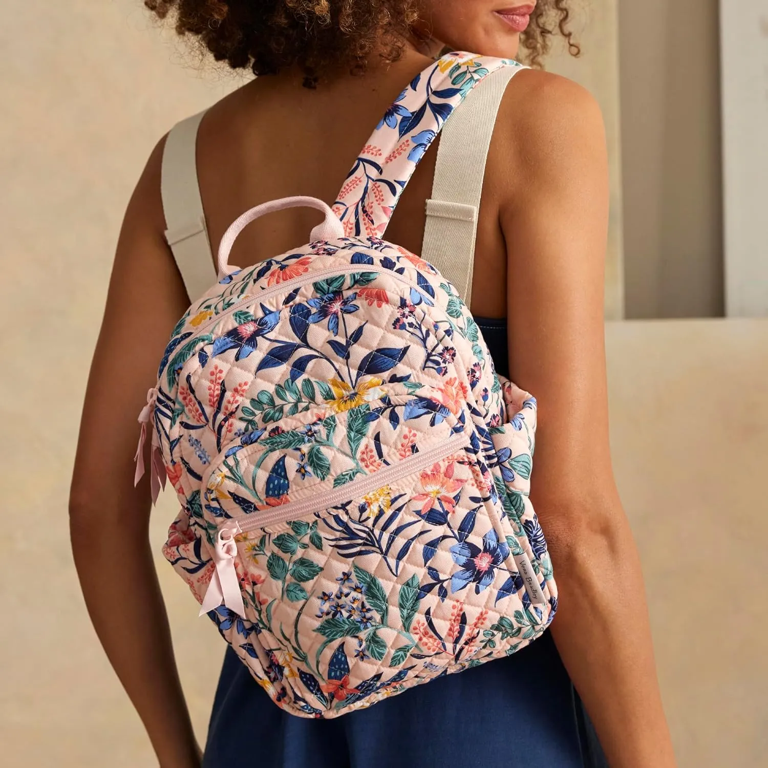 Vera Bradley Cotton Small Backpack, Paradise Coral