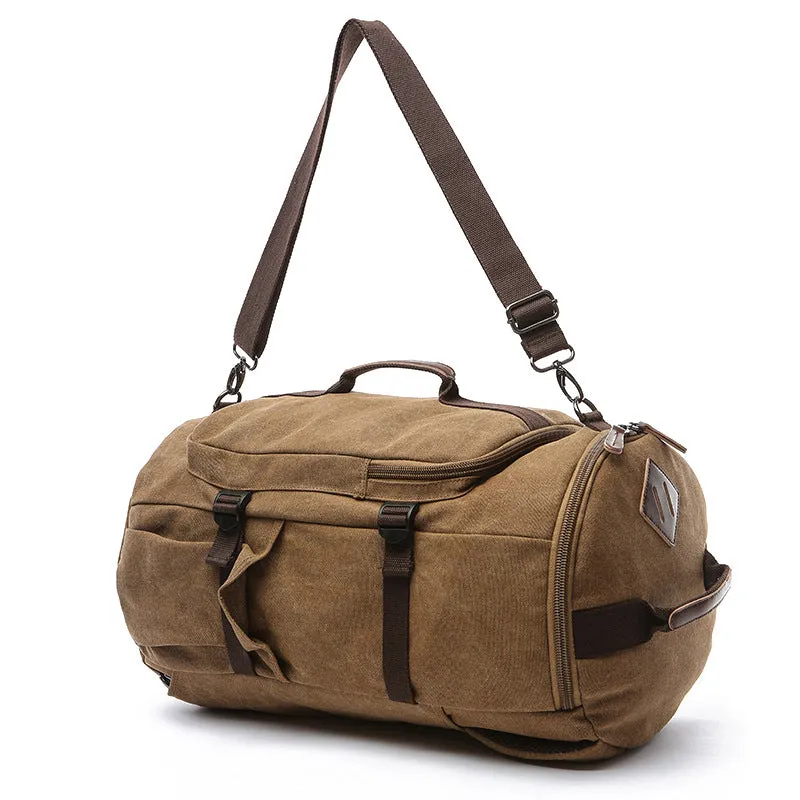 Vertical Model In Shape Canvas Large Capacity Backpacks