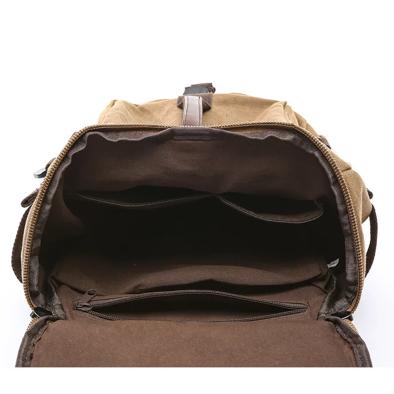 Vertical Model In Shape Canvas Large Capacity Backpacks