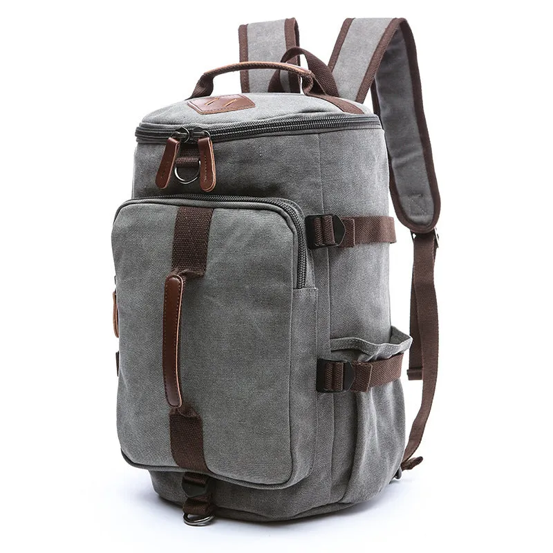 Vertical Model In Shape Canvas Large Capacity Backpacks