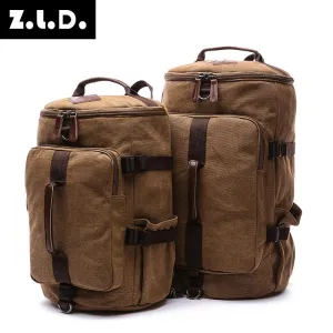 Vertical Model In Shape Canvas Large Capacity Backpacks
