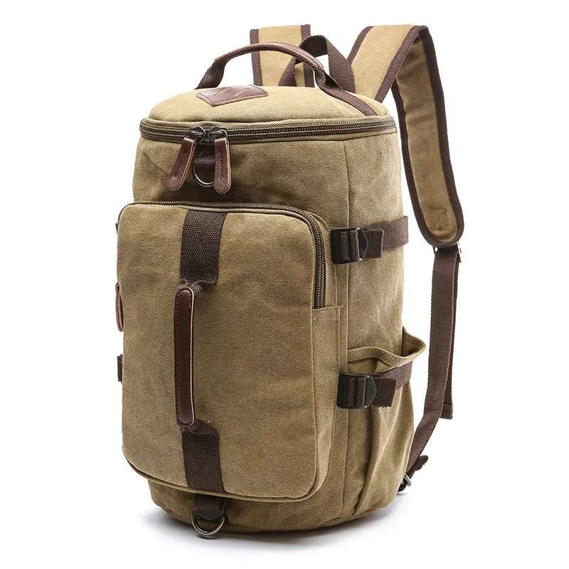 Vertical Model In Shape Canvas Large Capacity Backpacks