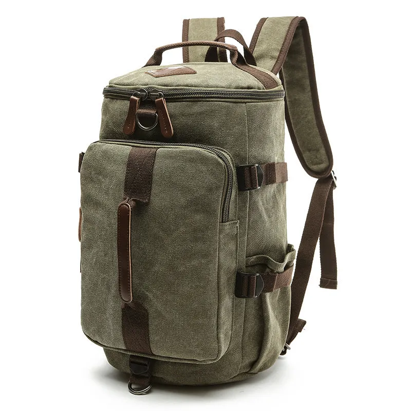 Vertical Model In Shape Canvas Large Capacity Backpacks