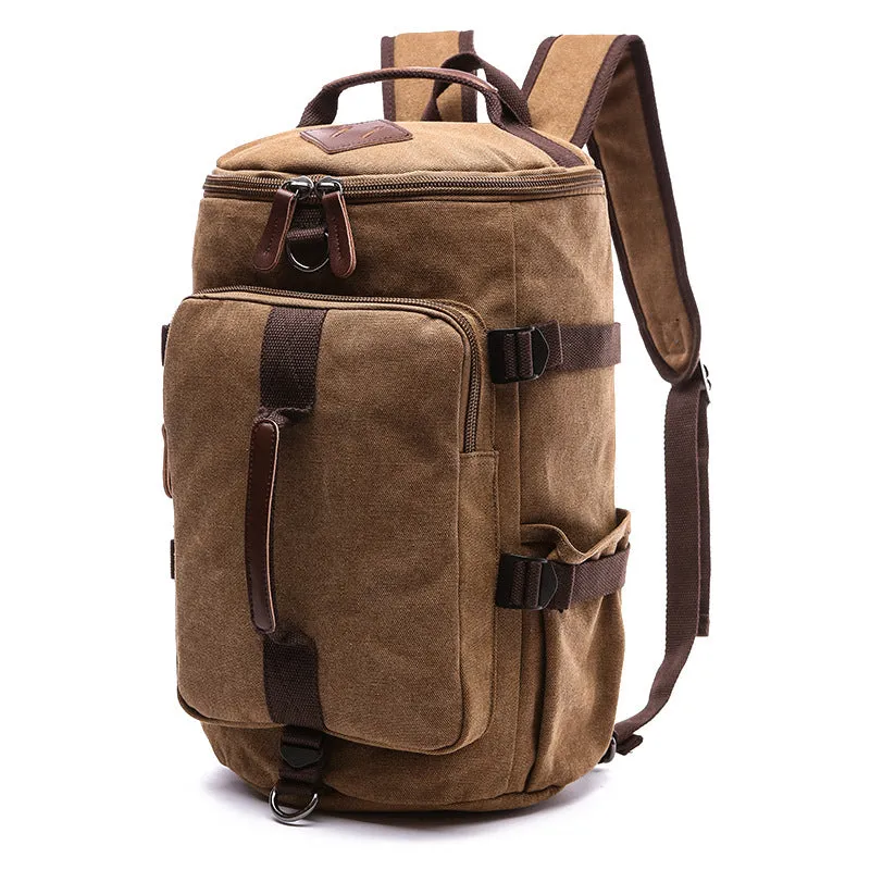 Vertical Model In Shape Canvas Large Capacity Backpacks