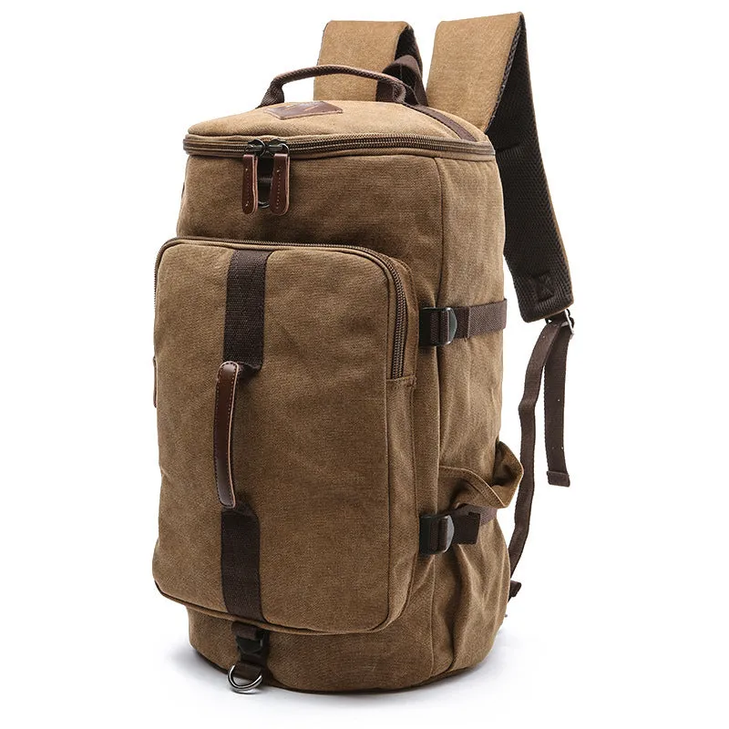 Vertical Model In Shape Canvas Large Capacity Backpacks