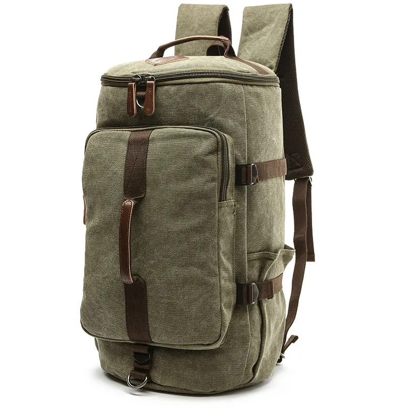 Vertical Model In Shape Canvas Large Capacity Backpacks