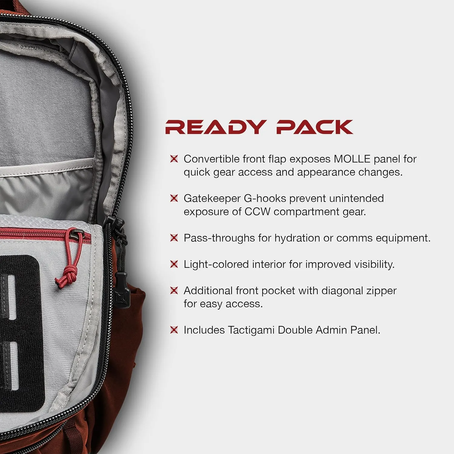 Vertx Ready Pack Tactical Backpack 20L for CCW, EDC, Travel, Work, Overlanding, Hiking, Camping, Tactical Gear, RDGN/Black