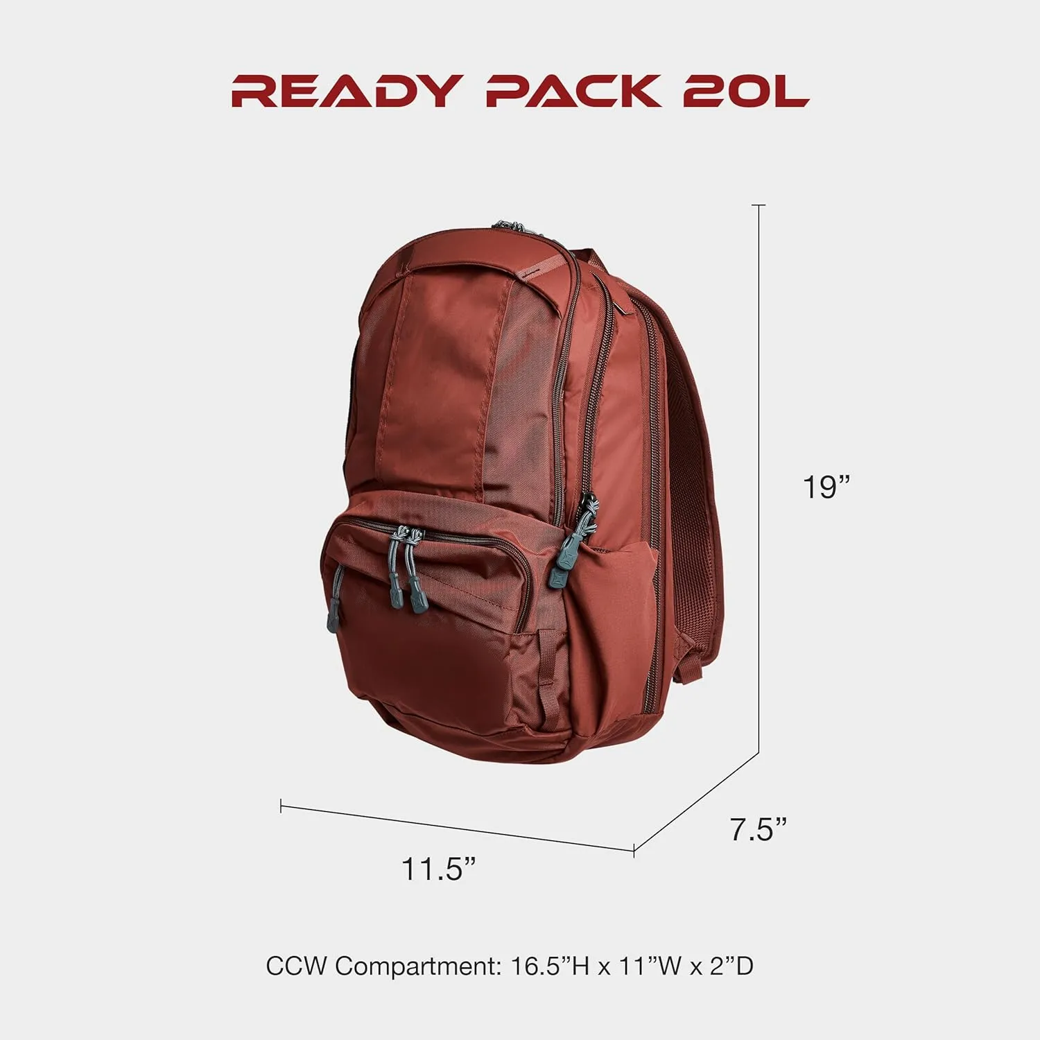 Vertx Ready Pack Tactical Backpack 20L for CCW, EDC, Travel, Work, Overlanding, Hiking, Camping, Tactical Gear, RDGN/Black