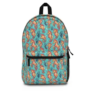 Vibrant Seahorse Pattern Backpack Splash of Charm