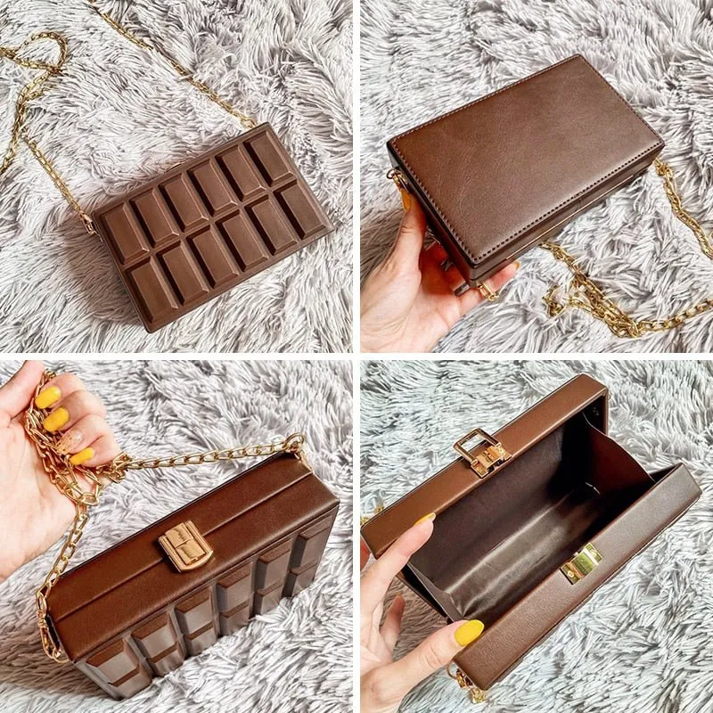 Vintage Square Crossbody Bag: PU Leather, Open Pocket
