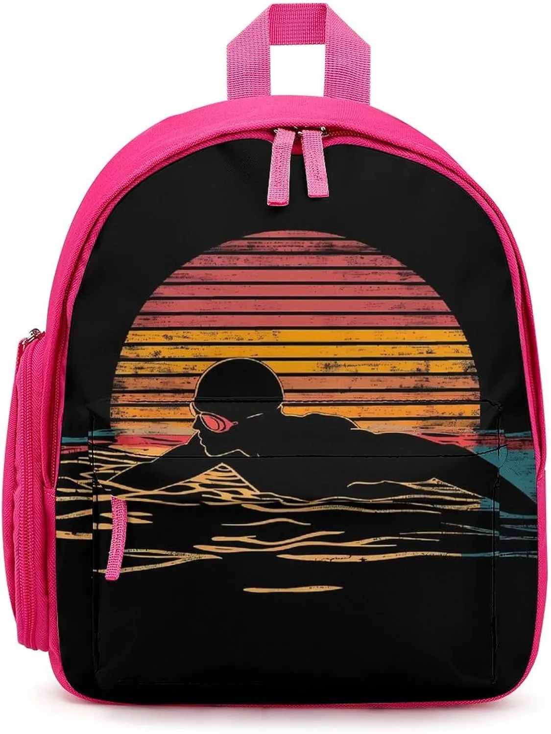 Vintage Swim Swimmer Swimming 80s Unisex Small Backpack Lightweight Cute Shoulder Bag Travel Daypack