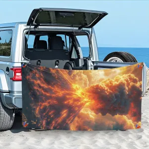 Volcanic Eruption Outdoor Magnetic Bath Towel, Lava Flow Beach Towel Lightweight, Nature Landscape Bath Towel 30"x60" Super Absorbent for Swimming Travel Camping