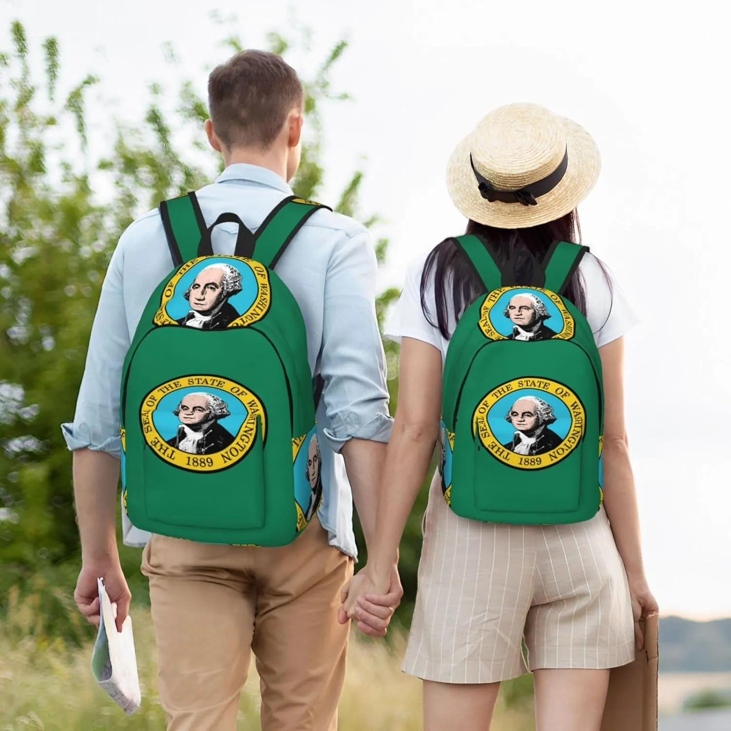 Washington Flag print Backpack Travel Backpacks for Women Men College Backpack Computer Bag for Travel