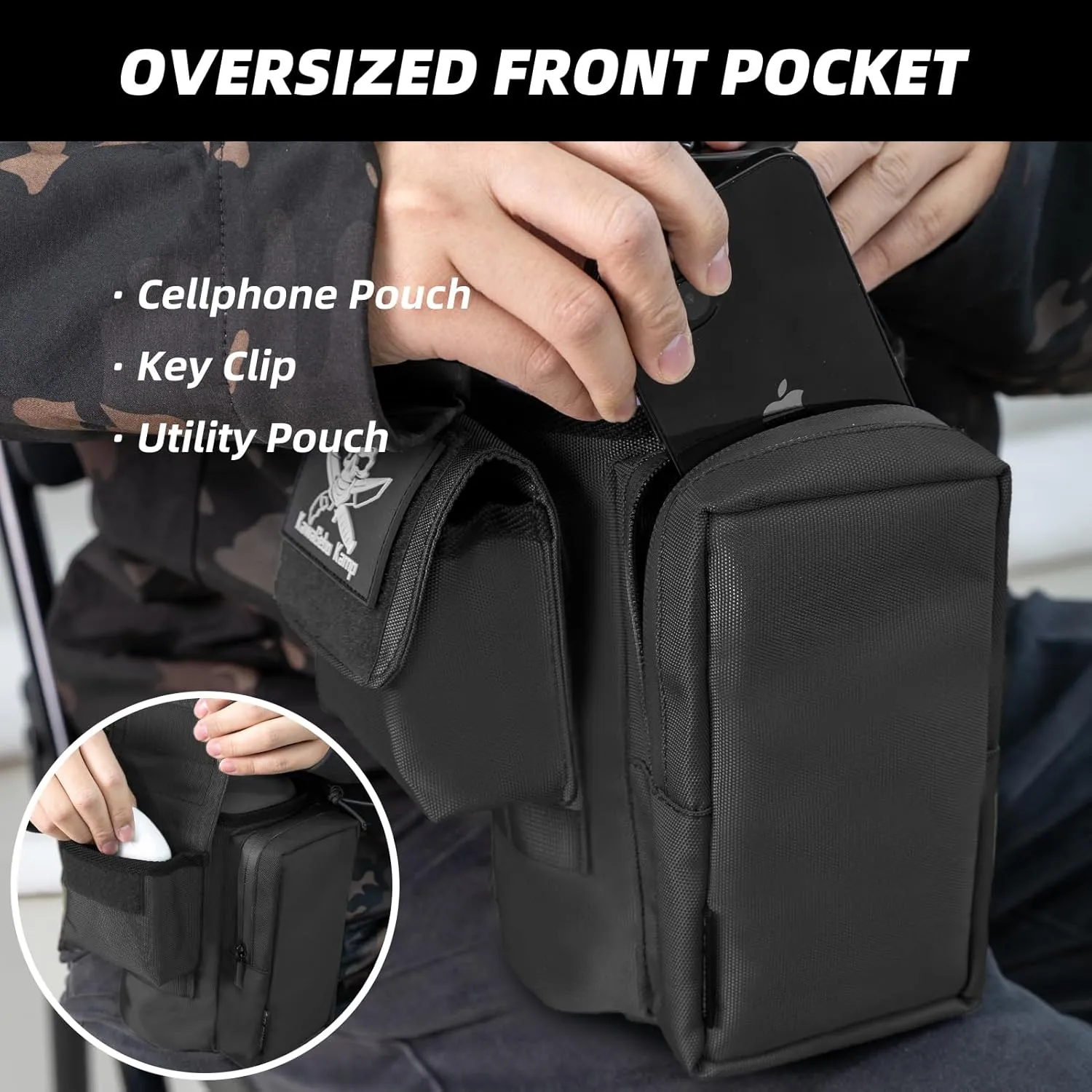 Water Bottle Holder Bag with Strap - Water Bottle Carrier Pouch for Walking, Gym, Camping, Fishing, Hunting 32oz, 64oz, 128oz One Gallon Tactical Carrier Holder