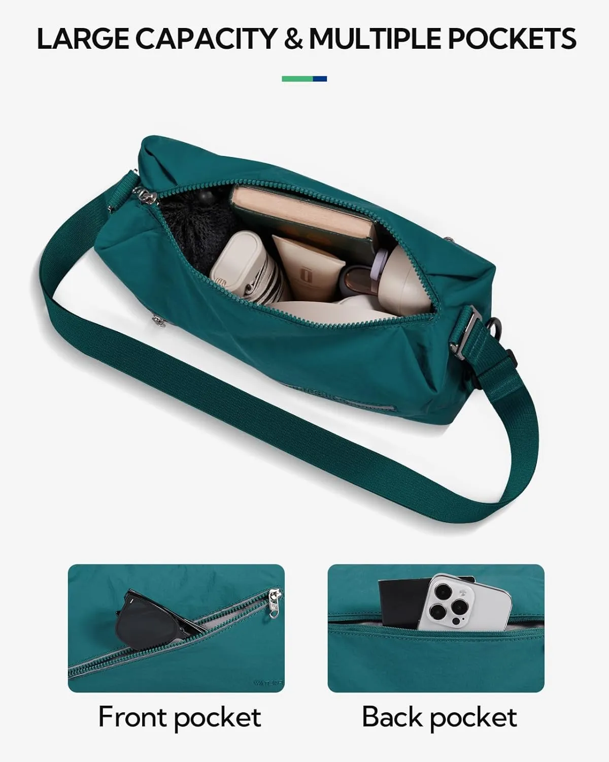 WATERFLY Lightweight Crossbody Sling Bag: Women Men Casual Convertible Cross body Bag Shoulder Bag Backpack for Travel Daily