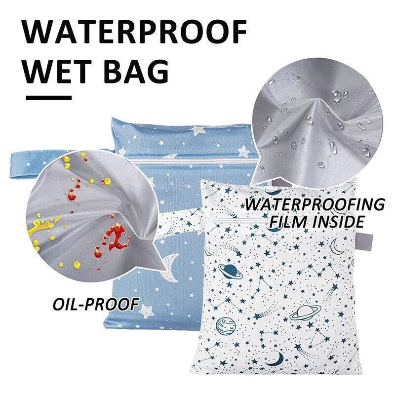 Waterproof Diaper Storage Bags 2PCS 4Styles 18x25cm