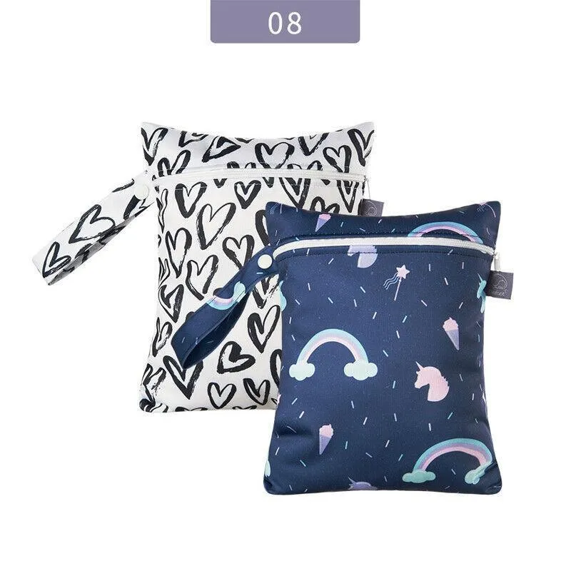 Waterproof Diaper Storage Bags 2PCS 4Styles 18x25cm