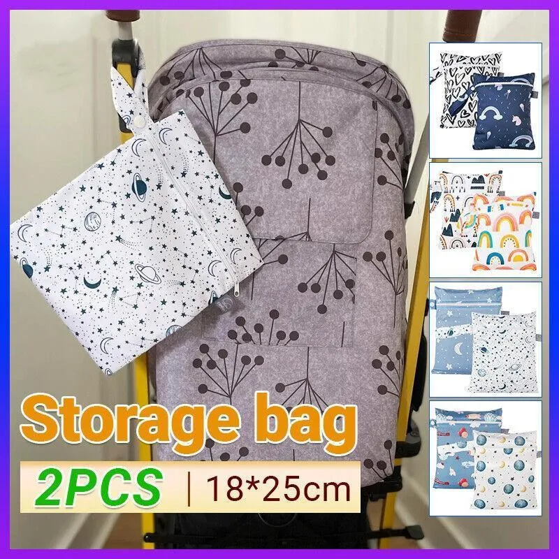 Waterproof Diaper Storage Bags 2PCS 4Styles 18x25cm
