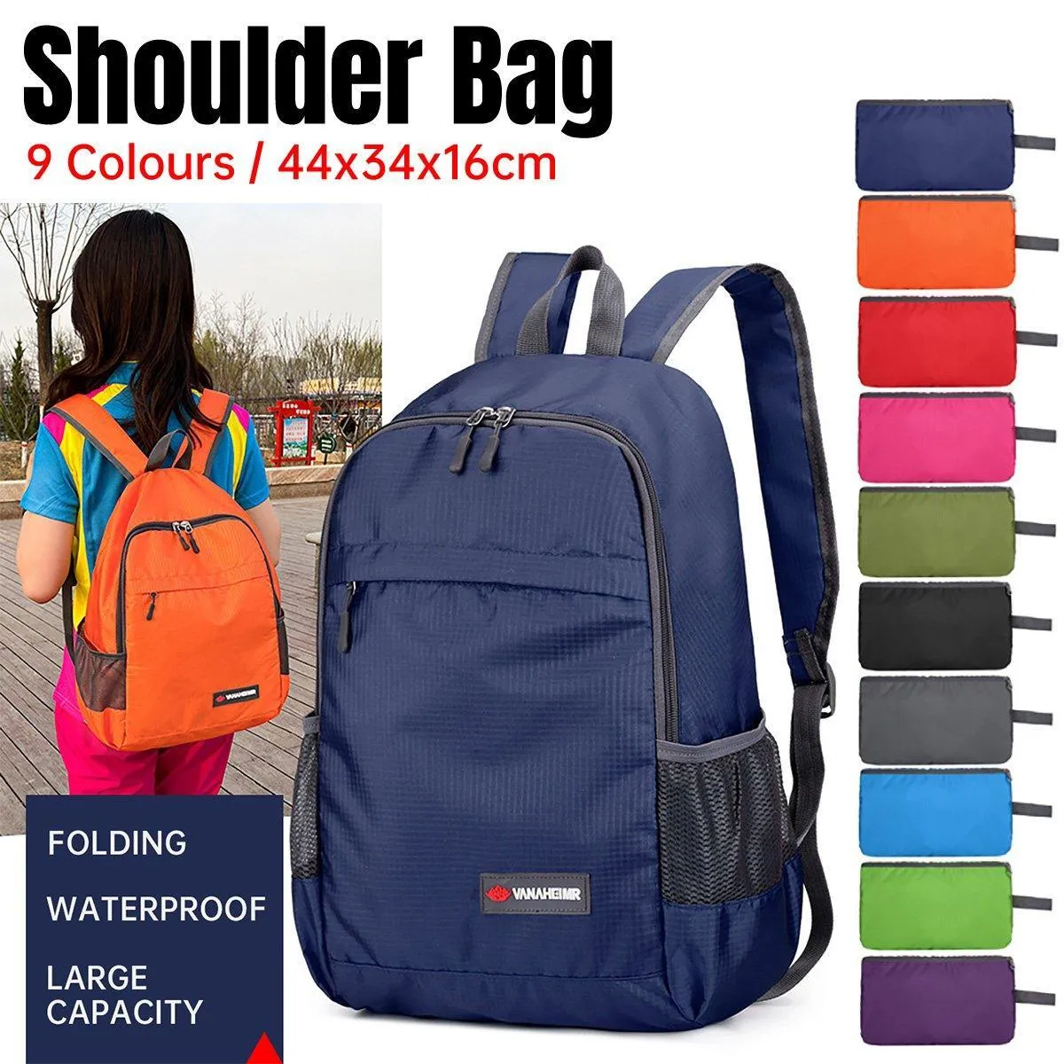 Waterproof Folding Backpack Lightweight Outdoor Leisure Bag Large Capacity