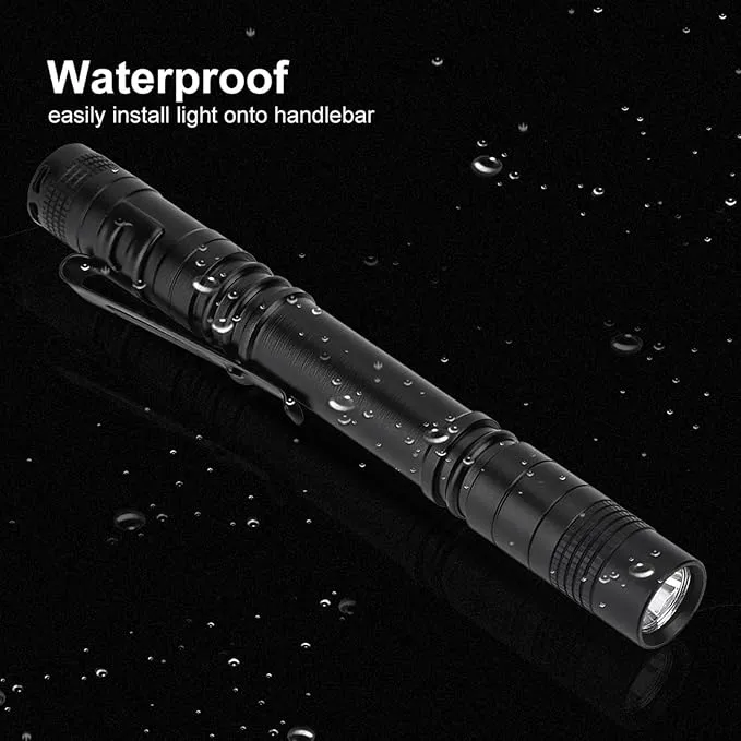 Watris Veiyi LED Mini Small Flashlight, 500 Lumens Pocket Pen Flashlight, Portable Pen Light with Clip for Fishing, Hiking, Inspection, Repair, Engineer(5.2 x 0.6 inch)