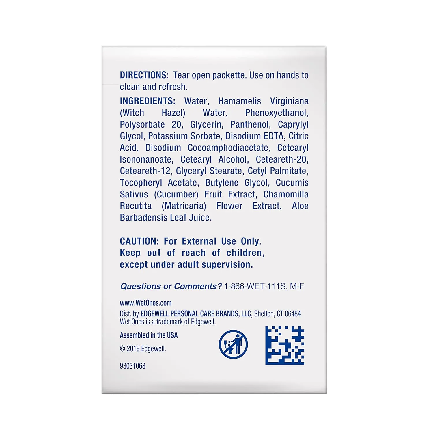 Wet Ones Hand and Face Wipes Singles, Unscented Wipes for Sensitive Skin | Individual Wipes, Hand Wipes Individually Wrapped | 24 ct. (6 pack)