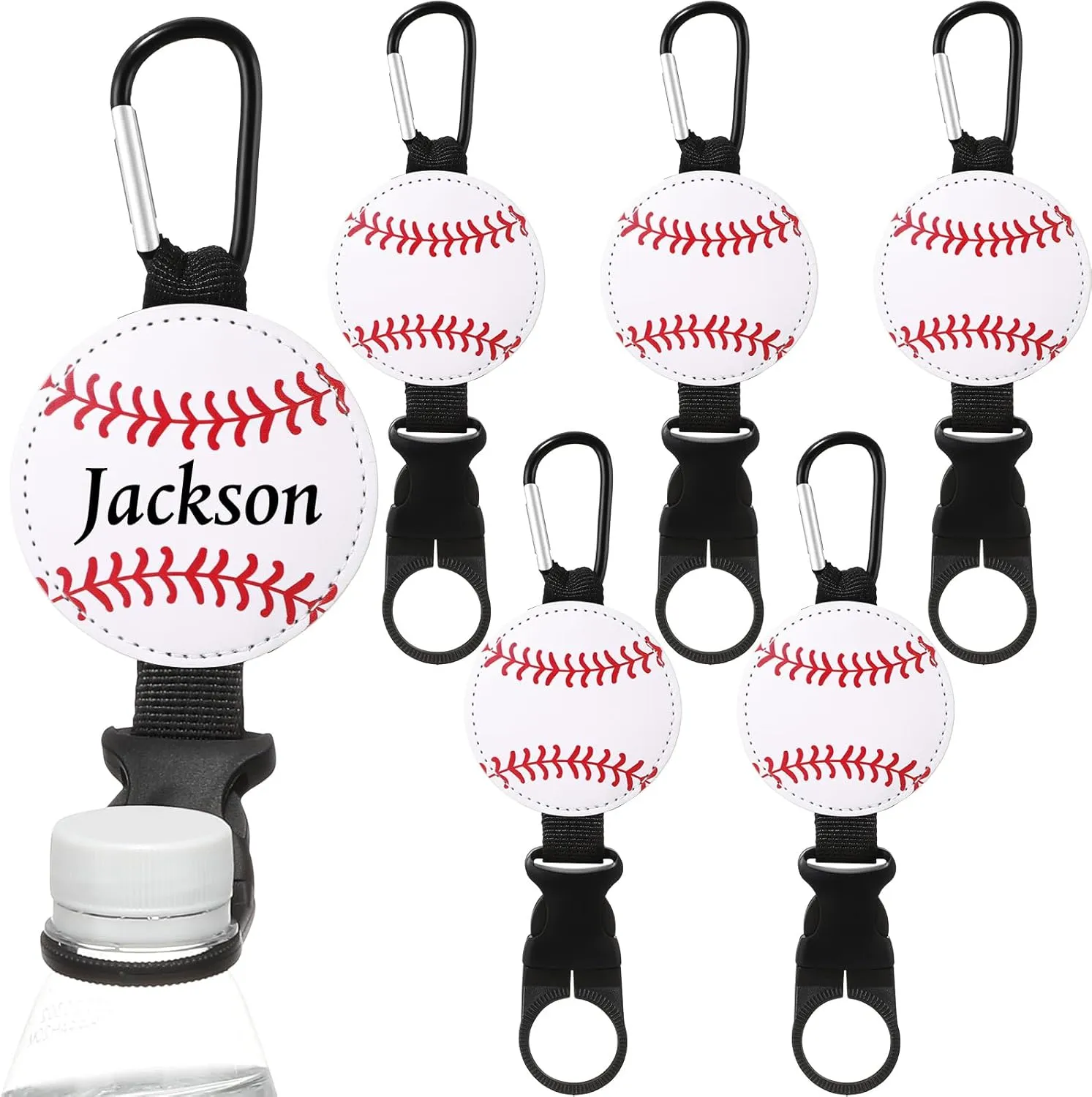 Weysat 6 Pcs Sports Bottle Buckle Clip Hanging Buckle Portable Water Bottle Holder Keychain Clip for Outdoor