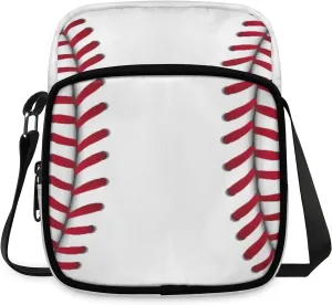 White Baseball Laces Crossbody Sling Bags Sling Backpack Shoulder Bag Lightweight Travel Backpack Fanny Packs Purses Handbags for Men Women Travel Cycling Skating