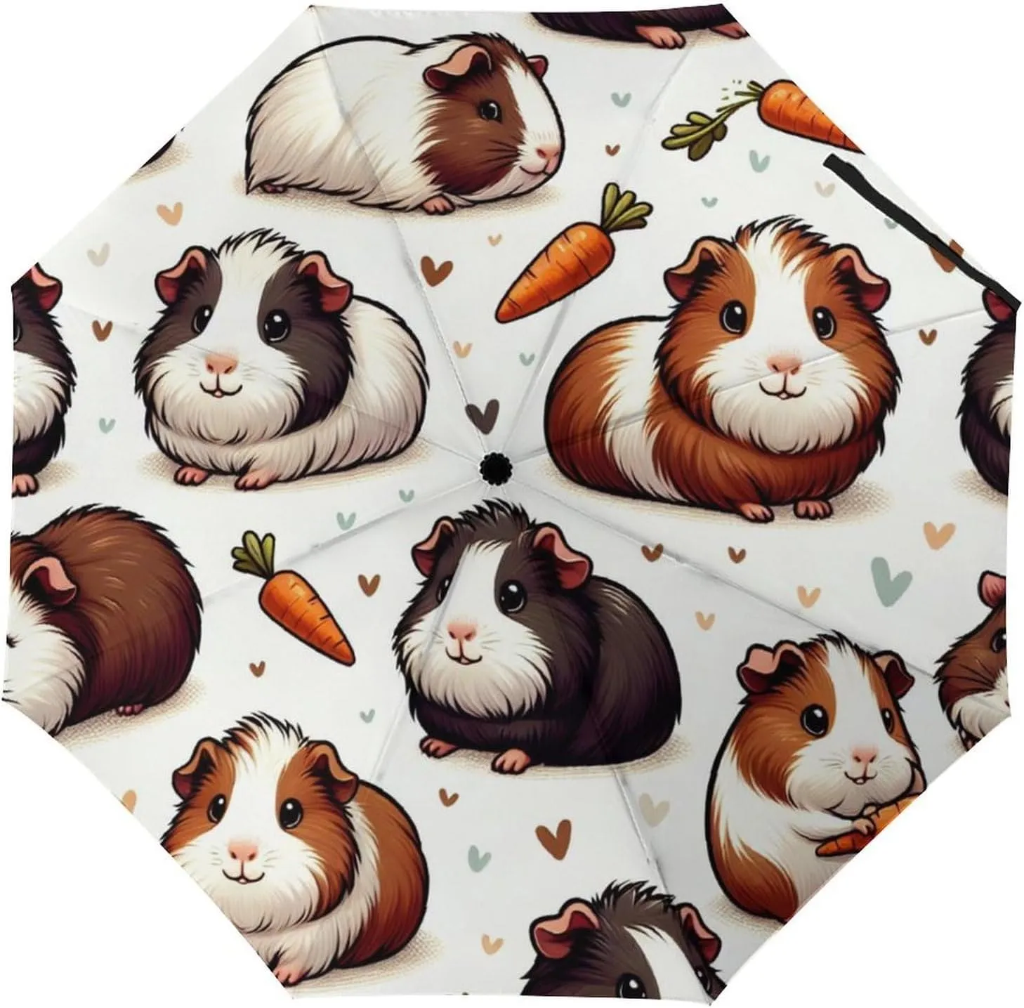 Windproof Travel Umbrellas for Rain,Cute Guinea Pig Durable & Compact Umbrella-Waterproof Canopy for Backpack, Purse, Portable, Umbrella for Travel