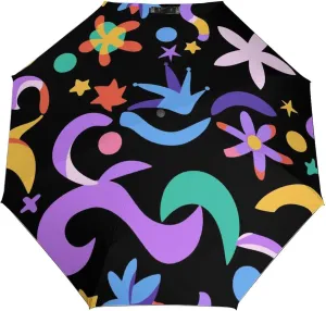 Windproof Travel Umbrellas for Rain,Groovy Flame Fire Pattern Durable & Compact Umbrella-Waterproof Canopy for Backpack, Purse, Portable, Umbrella for Travel