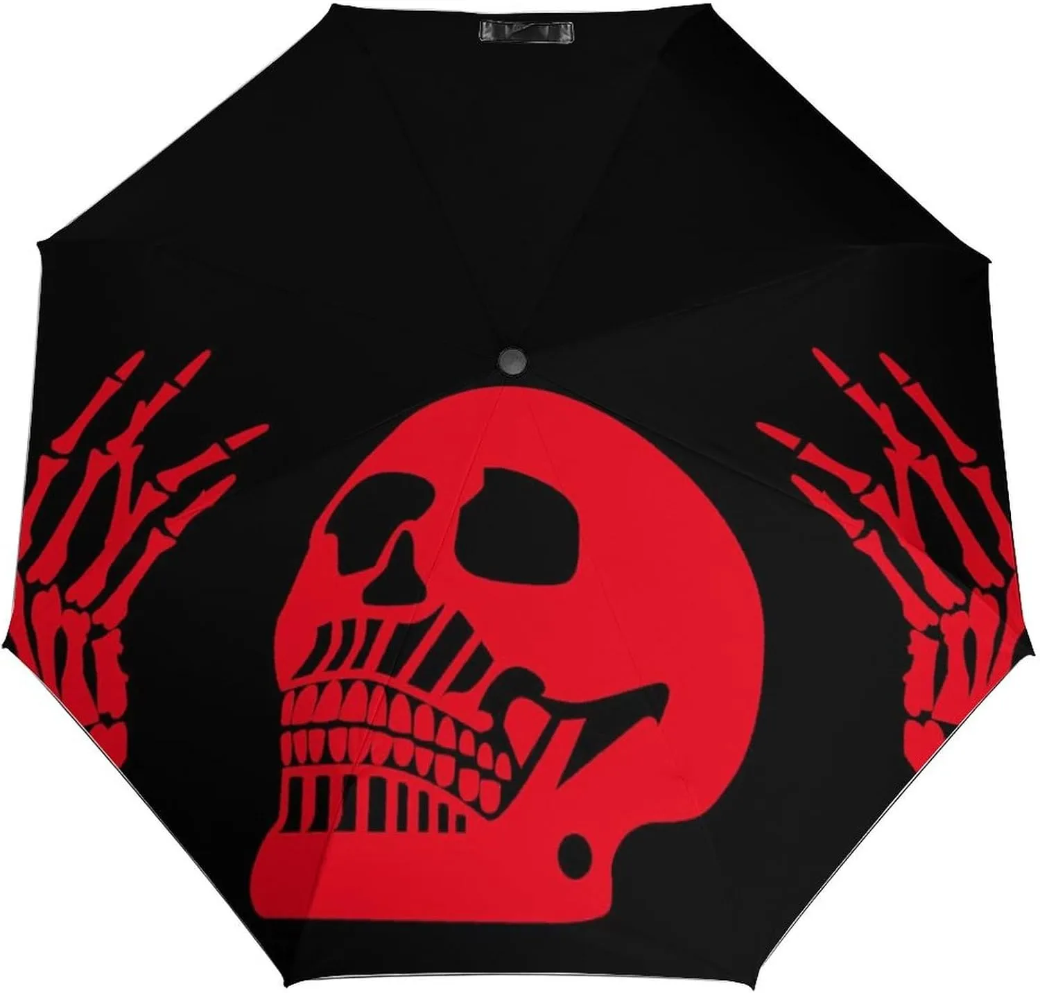 Windproof Travel Umbrellas for Rain,Horror Skull Red Hands Durable & Compact Umbrella-Waterproof Canopy for Backpack, Purse, Portable, Umbrella for Travel