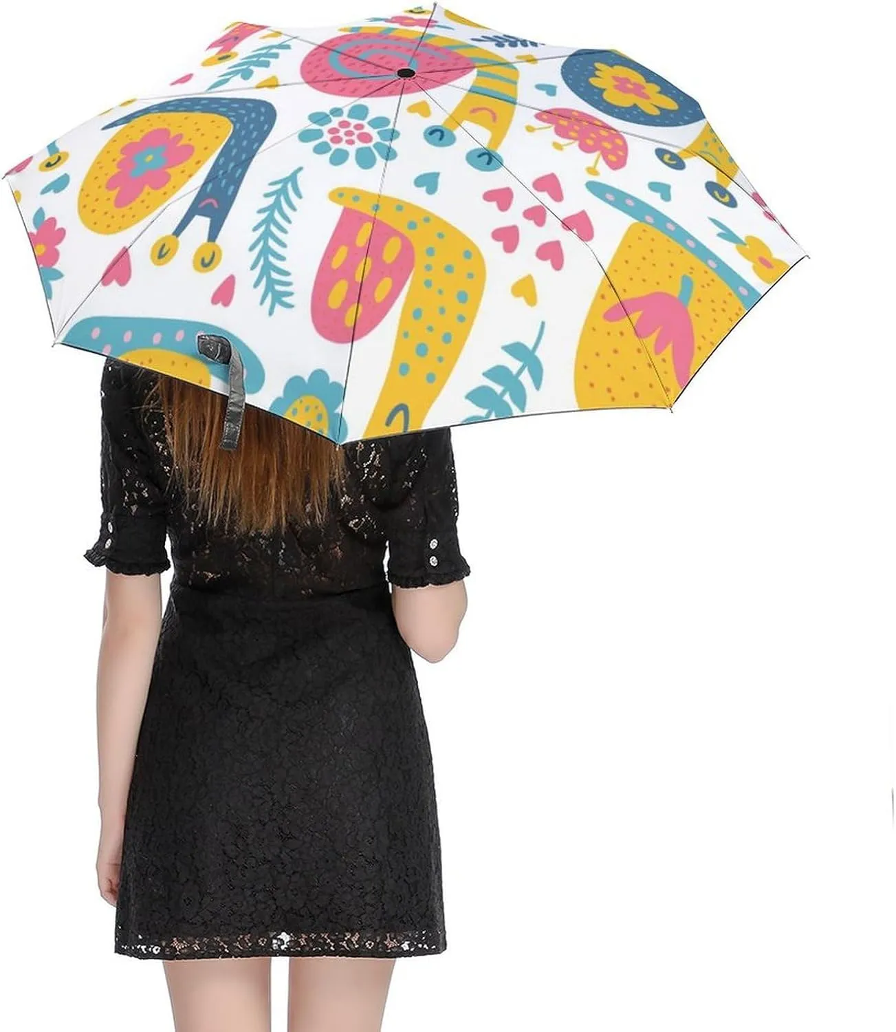 Windproof Travel Umbrellas for Rain,Snail with Mushrooms Durable & Compact Umbrella-Waterproof Canopy for Backpack, Purse, Portable, Umbrella for Travel