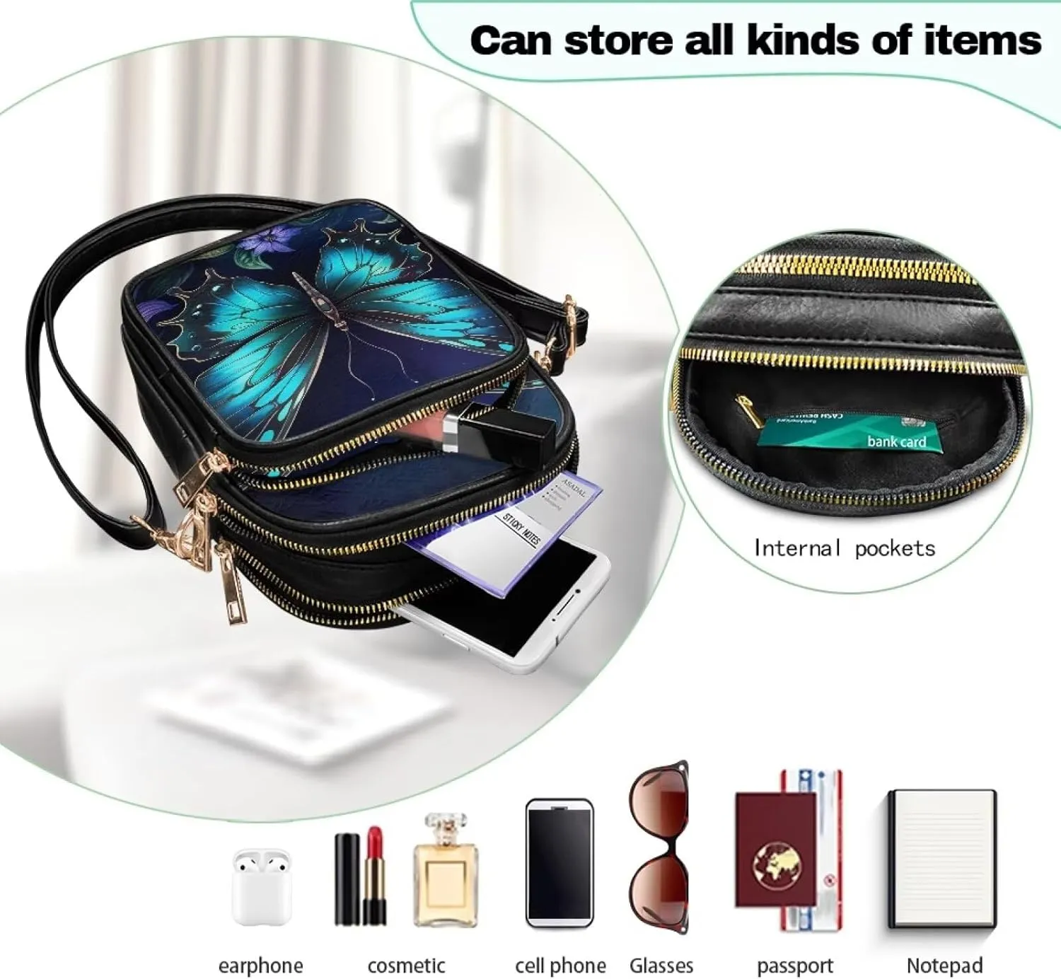 Womens Crossbody Bag Small Small Messenger Bag for Women Leather Satchel Handbags for Women