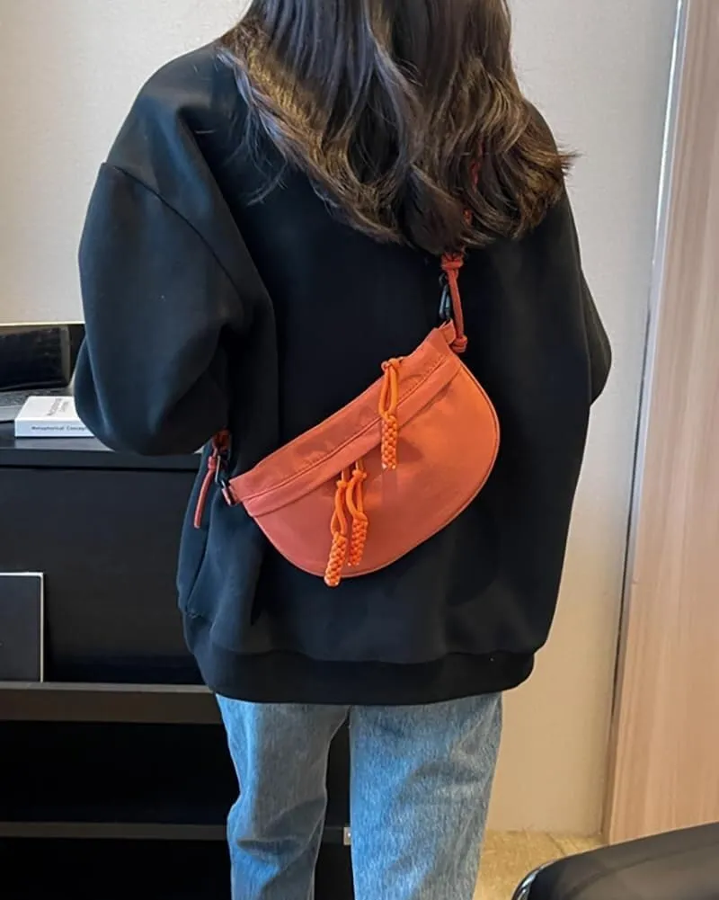 Women's Cute Small Canvas Shoulder & Crossbody Casual Chest Phone Satchel Dumpling-Style Lightweight Handbag