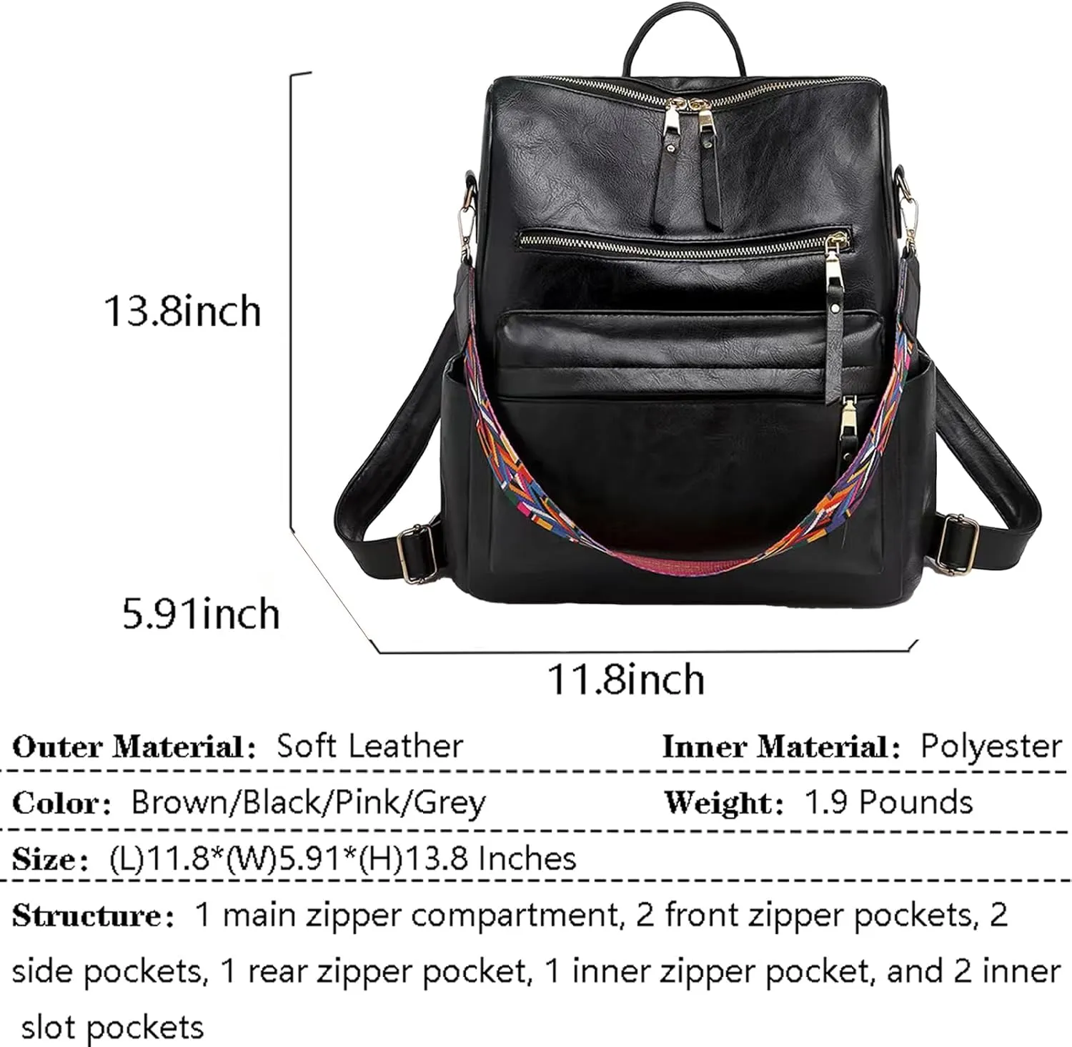 Women's Fashion Backpack Purse for Women Leather Multipurpose Design Ladies Shoulder Bag Travel bag Satchel Handbags